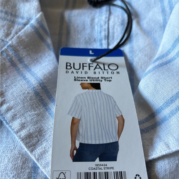 Top utility women’s new size L 55% linen 45% viscose Buffalo David Bitton - Picture 2 of 2